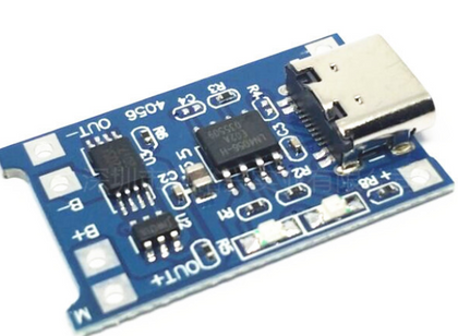 Charge/discharge controller, protection board 1S Li-ion TP4056 1A USB Type-C