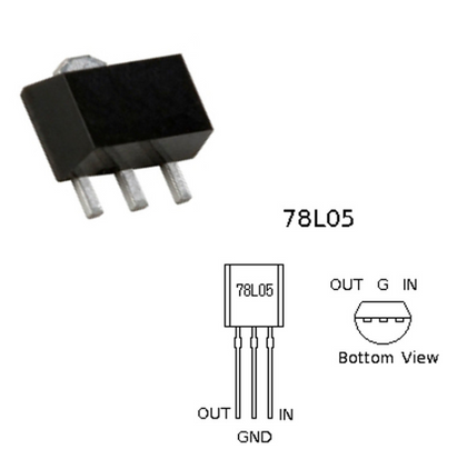 78L05 5 volt step-down voltage regulator chip