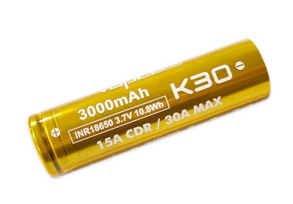 Vapcell K30 18650 3000mah 15A/30A battery without protection