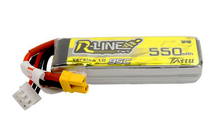 Tattu R-Line Version 1.0 550mAh 2S 7.4V 95C LiPo XT30 battery