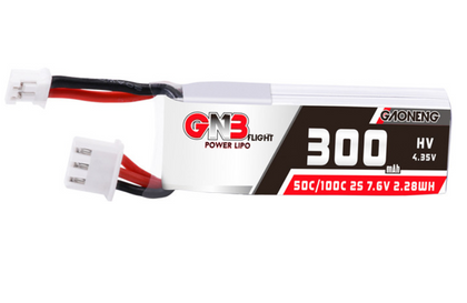 GNB 300mAh 2S 7.6V 50C HV PH2.0 battery. Set of 2pcs.