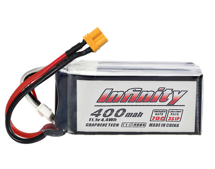 Infinity 400mAh 3S 11.1V 70C LiPo battery. 2 pcs.