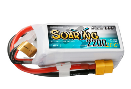 Gens Ace Soaring Mini 2200mAh 14.8V 20C 4S1P Lipo XT60 Plug Battery