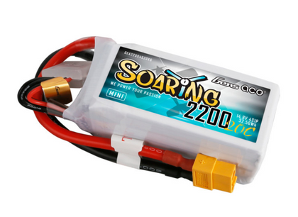 Gens Ace Soaring Mini 2200mAh 14.8V 20C 4S1P Lipo XT60 Plug Battery