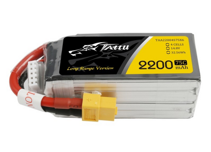 Tattu Long Range Version 2200mAh 4S 75C 14.8V LiPo Battery