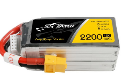 Tattu Long Range Version 2200mAh 4S 14.8V 45C LiPo Battery