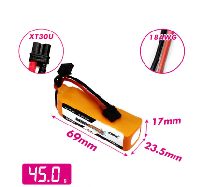 CNHL MiniStar 550mAh 3S 11.4V 70C LiHV XT30 battery