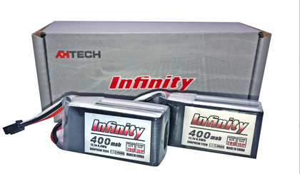 Infinity 400mAh 3S 11.1V 70C LiPo battery. 2 pcs.