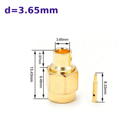 SMA solder socket for RG402 cable