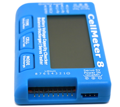 CellMeter 8 portable tester for 2-8S LiPo batteries