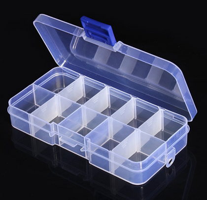 Plastic box for storing radio parts and small items