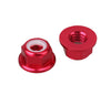 M5 aluminum nuts with smooth flange and nylon retainer. CW/CCW threads