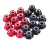 M5 aluminum nuts with smooth flange and nylon retainer. CW/CCW threads